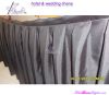 17 feet made in china hot sale banquet hotel plain dyed black table skirts for trade show advertisement