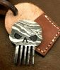 Handmade Pattern Welded Damascus Steel Skull Beard Comb-Pendant