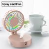 Mini handheld foldable cooling fan humidifier with LED Night Light
