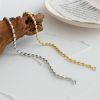 925 Sterling Silver Jewelry Strand Oval Beads Bracelet For Women