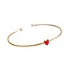 925 Sterling Silver Jewelry Fashion Enamel Heart Gold Plated Bracelet Bangle