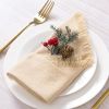 [24 Pack, White] Cloth Napkins 17x17 Inches, 100% Polyester Dinner Napkins with Hemmed Edges, 