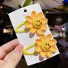 Cute Little Girl Sunflower Hair Clips 2pcs One Set