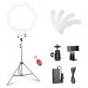 NEEWER SL18 18 Inch Bi-color LED Ring Light With Silver Stand