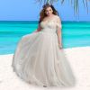 Plus Size Boho Wedding Dress Off Shoulder Bridal Wedding Gowns