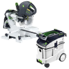 New Festools KS 120 Dual Compound Sliding Miter Saw w out T-LOC + CT 48 Dust Extractor