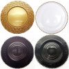 Hot sale luxury glass tableware gold rim charger plates for wedding old Charger Plate Plastic Reef Elegant Charger Plates Gold Plastic Modern Charger Plates For Dinner Plates For Weddings Holiday Or Party Table Decor