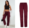 ladies women pants high waist pants cargo jeans pants loose fit color pants