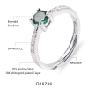 New Fashion 925 Sterling Silver 5mm Round Cut Lab Grown Emerald Ring Jewelry Fpr Wedding