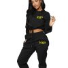 Woman crup hoodies jogger pants