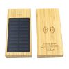 10000mAh Solar Bamboo Power Bank with Wireless Charging