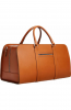 Premium Leather Duffle Bag, Tan Brown, Classic Travel Weekender with Dual Handles, Metal Zippers, Professional Business Style