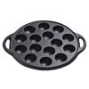 wholesale cast iron uncoated meatballs Octopus meatballs pan 15 hole uncoated non-stick barbecue machine thickened frying pan