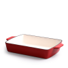 Rectangular Cast Iron Casserole Dish Enameled Roasting 6.5QT /Lasagna pan perfect for cooking stews casseroles and lasagnes