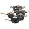 11pc Forged Aluminium non-stick cookware set