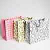 fashionable coated paper handbag with ribbon