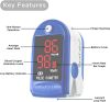 Pulse Oximeter Fingertip with Carrying Case, Batteries, Lanyard, and Warranty (Blue)