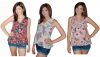 Sell Floral Print Crochet Racerback Sleeveless Top