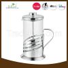 Elegant stainless steel and heat-resistant glass coffee plunger