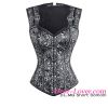 Dear-lover 12 Steel Bone Double Buckle Straps Lace Up Corset Silver