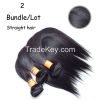 Malaysian virgin hair straight, 6A malasian virgin hair 100g/bundle, 3 bundles per lot unprocessed healthy hair