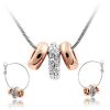 Authentic Austrian clear crystal gold plated forever love jewelry set