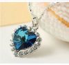 Austria ocean blue crystal gold plated heart of ocean necklace jewelry