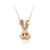 Authentic Austrian crystal 18k gold plated rabbit pearl necklace