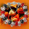 Halloween red & black silver skull charm bracelets AE71