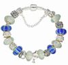 Wholesale European blue and white charm bead bracelet GJ11