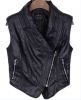 Sell Black sleeveless leather sweater