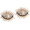 Secret Evil Eyes With Luxurious Pearl Stud Earring Jewelry In Copper Gold Plating For Women