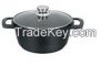 Aluminum non-stick ceramic casserole with glass lid