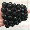 Brazilian black agate Natural Gemstone Bracelet 6-9'' Elasticated Healing Stone Chakra ReikiSIZE