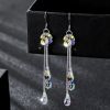 Fashion crystal glass alloy earrings with 925 silver studs