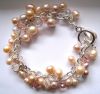 Pink Pearl Cluster Bracelet