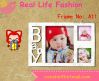 New Style Of Hollow Out 10" plastic Photo Frame For Baby