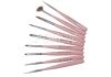 Nail art brush set with pink handle