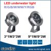 High power super quality waterproof ip68 9W/27W led RGB underwater light with DMX512/auto change color