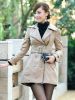 wholesale Double Breast Zipper Embellished Fashion Slim-fit Coat