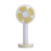 Handheld Mini Fan 2000mAh Huge Capacity Rechargeable Personal Small Fan Portable Cooling Desktop Fan Support Wireless & Micro USB Charging for Home Office Household Outdoor Traveling Trip-White
