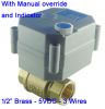 TF15-B2-B Series motorized valve with manual override, 5V, 1/2'' brass