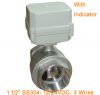 Electric Water Valve 1 1/2'' full bore SS304 12V/24VDC 10Nm