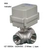 3 way L type actuator valve 1/2'' stainless steel 12V/24VDC controlled