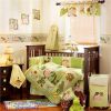 unisex green yellow monkey cheap baby bedding brib set