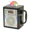 Portable Wooden Box Radio with USB/Micro SD/Remote Control/LED disco light