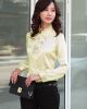 Women Satin Ruffle Neck Long Sleeve Blouse Shirt