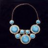 Sell fashion blue resin pendant necklace