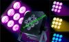 9pcs 9W 3in1 flat tri par can led stage light dj lighting