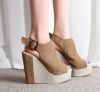 Sell Wholesale Feet to show comfortable buckle fish mouth sandal brown